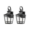 Large Outdoor Wall Lights for House, 16.5inch Exterior Lighting Fixtures Wall Mount Outdoor Porch Lights Waterproof Black Outdoor Sconce Lights with Clear Glass for Patio Hallway Garage (2 pack)