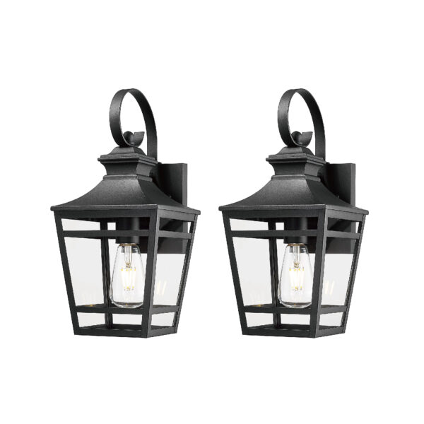 Large Outdoor Wall Lights for House, 16.5inch Exterior Lighting Fixtures Wall Mount Outdoor Porch Lights Waterproof Black Outdoor Sconce Lights with Clear Glass for Patio Hallway Garage (2 pack)