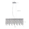 (Same as W1340P189443/L5024-880-C) Silver Elegant Oval Crystal Chandelier, Modern Ceiling Light Fixture with Reflective Hanging Crystals for Dining Room, Living Room, and FoyerS (Bulbs Not Included)