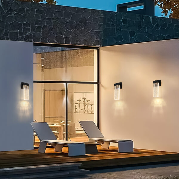 87f69969932b410582d57f8235778e89_20230809_258f68bfcdfb6128cac091b03deb63dc Outdoor Waterproof Transparent LED Crystal Wall Lamp Supports Multiple Types of Light Bulbs -12W Per Lamp (2 pack)