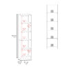 Home Slim Design Bookcase With 5-Tier Shelves, Natural Oak