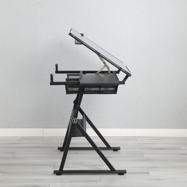 880825e680ef456aa37ec60c9e44648f_20201119_2bb4f5eb610cb5960217812c3555d774 black adjustable tempered glass drafting printing table with chair