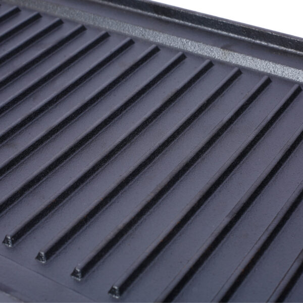 8861f514bf2d435e89e88fae9a0a80b2_953fd487bddbc5a855865b431e87c4c7 Pre-Seasoned Cast Iron Reversible Rectangular Grill/Griddle, Black,20inch x 10inch