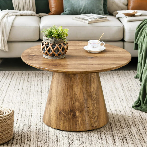886579803d754c2cbbe6a946a73241d5_9eb6724849761d3a4d154e37423dcadc Natural Wood Grain MDF Round Coffee Table - 25.6" Diameter, 15.7" Height.Natural Wood Grain Texture Sticker,Exquisite Wood Grain Surface,Flexible MatchingMRound Tabletop Design.