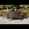 Four-Piece Sofa Set Table With Sofa Chair PE Rattan Outdoor Furniture HY4-001 Box *1 With Sapphire Blue Color Cushion
