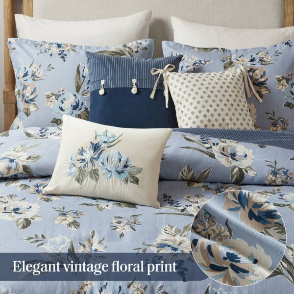 7PCS Queen Vintage Floral Comforter Set
