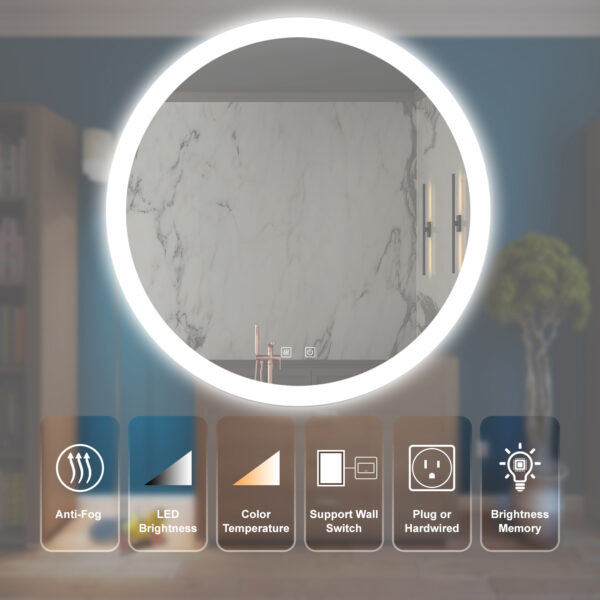 891f4d77761d41a98187f0b8933e04f1_002f4212e99c6d56d601405b963b7264 24inch Bathroom Led Classy Vanity Mirror with High Lumen,Dimmable Touch,Wall Switch Control, Anti-Fog ,CRI 95 Adjustable 3000K-4500K-6000K ,IP54 Waterproof Energy saving