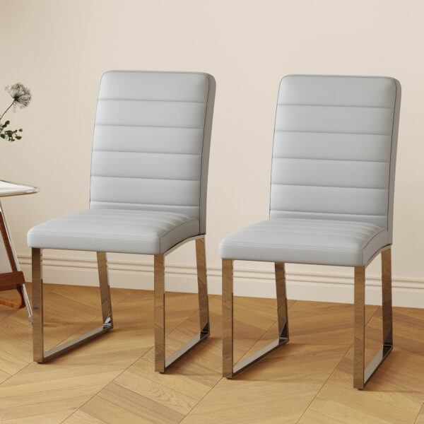 2-Pack - Premium PU office/dining chairs with high-density foam, sturdy iron legs (electroplate/spray paint), multiple colors. Easy assembly