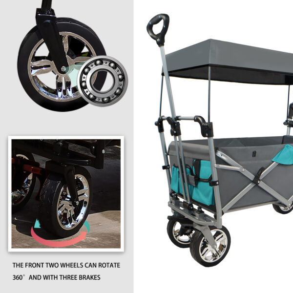 896aaec74b09402fa80f0ad9654280bc_075b769053491520f0f37169cc3e3f57 Push & Pull Utility Folding Wagon with Removable Canopy