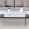 Multifunctional Lift Top Coffee Table -White Marble Pattern, Essential for Modern Homes.Tempered Glass Legs,Multiple Color Options,Lift Top Feature.Perfectly Fitting Into Both Living Rooms And Office.