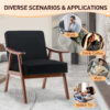 Mid-Century Modern Chair, Living Room Chair with Solid Wood Frame, Accent Chair Extra-Thick Backrest, Wingback Chair for Bedroom, Reading Room, Living Room, Lounge Chair Indoor