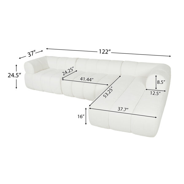 8a6126467a61466b8a05e293eea02e9e_da56aa4d533db13aa7527946b56be89b 122" Modern L-Shaped Sectional Sofa with High-Density Fully Compressed Sponge and Chaise Lounge, 2-Piece Set, Fully Assembled Right Hand Facing, Perfect for Living Room, Lounge