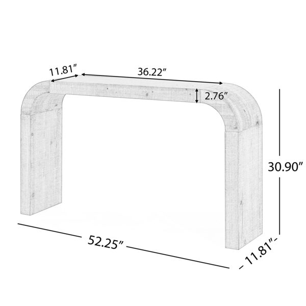 Mirod 52" Wood Console Table with Curved Edge, Natural Texture, Perfect for Entryways and Living Rooms