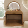 39" Makeup Vanity Table with Mirror Touch Screen Lighted Mirror, Dressing Table with Drawer for Bedroom, Espresso