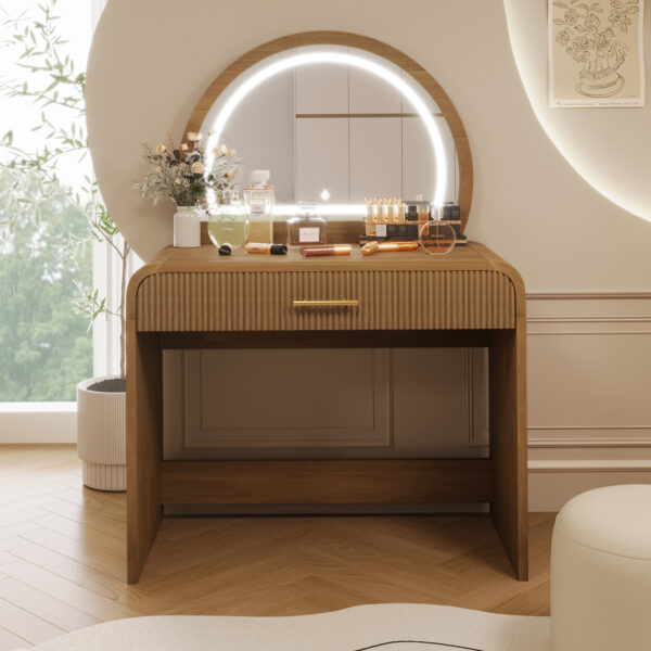 8b494312bdd147de952cce776a4a1146_ce0964734f3b9d58b9466e500b4e6d39 39" Makeup Vanity Table with Mirror Touch Screen Lighted Mirror, Dressing Table with Drawer for Bedroom, Espresso