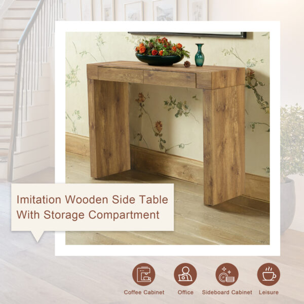 8b76aa1c1d6a475284601fc11f394961_47c8afcd953d5bd61c4f15a7454c8304 Elegant Natural Wood Grain Bar Table-50 Inches Long, a Practical Choice for Modern Homes.Wood Grain Texture Sticker,Equipped With Two Drawers.Serving As A Bar Table Or A Desk.