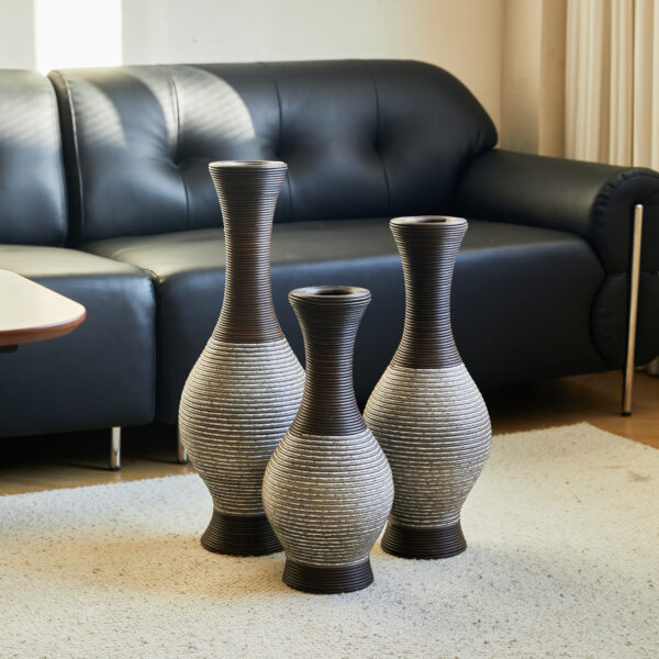 8b90a77eb5a34aa3929e3904f5d0f3bd_0aee2e26d84a8fc04ad7d512b167295e Desktop Vase, Brown Decorative Floor Vase, Classic and Neat Floor Vase, High Independent Flower Stand, Artificial Vine Vase, PVC Floor Vase, Home Decoration Flower Stand Set of 3 pieces