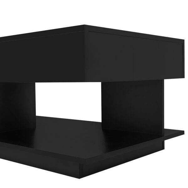 U-Can 41.3''-76.7'' Extendable Coffee Table, Efficient Central Coffee Table with Multiple Storage Compartments, Multifunctional Adjustable Coffee Table with Hidden Storage Space for Living Room
