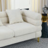 81 Inch Oversized 3 Seater Sectional Sofa, Living Room Comfort Fabric Sectional Sofa - Deep Seating Sectional Sofa, Soft Sitting with 3 Pillows for Living Room,Bedroom,White teddy(Ivory)(W834S00036)