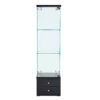 American-Style Non-Lit Glass Display Cabinet (0.2" Tempered Glass) – Soft-Close Drawer Slides  3 Adjustable Shelves, Ideal for Display & Storage