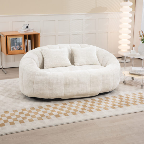 Bean Bag sofa Lazy Sofa Durable Comfort Lounger High Back Bean Bag Chair Couch for Adults and Kids, Indoor & Outdoor, Accent Floor Soft Lounge Chair  (Beige chenille)