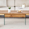 Multifunctional Lift Top Coffee Table -Light Wood Color Grain Sticker, Essential for Modern Homes.Tempered Glass Legs,Lift Top Feature.Perfectly Fitting Into Living Rooms And Office.