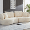 WKS7W  White, 4-seat modular sofa, durable fabric, solid wood frame, high density sponge cushion, 4 pillows