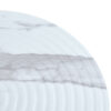 Elegant White Marble Pattern Round Coffee Table - Diameter 23.6 Inches, Exquisite Suction Molding Process,White Marble Pattern Design,Black Sprayed Metal Leg.