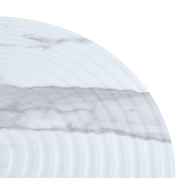 8d830efa9a5644b9b303a52e1ae429ca_44cfc10da1038d581727e33cffc347cb Elegant White Marble Pattern Round Coffee Table - Diameter 23.6 Inches, Exquisite Suction Molding Process,White Marble Pattern Design,Black Sprayed Metal Leg.
