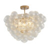23.6-Inch Gold Ceiling Pendant Light with Threaded Clear Glass Globe Shade – Ideal for Living Room, Dining Room, Kitchen (Non Adjustable Height, No Bulbs)
