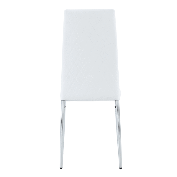 8e762cd81faa461cbd76e454e2891362_cb50e0f0baeb553d4c905feffc0fe9aa Modern Style Dining Chairs Set of 6 in White, Essential for Minimalist Homes.Meeting Family Dining Needs,PU Material Seat,Silver Metal Legs,Blending into Various Home Environments.W1151107276