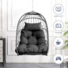 Outdoor garden rattan egg swing chair hanging chair PE hanging chair  gray