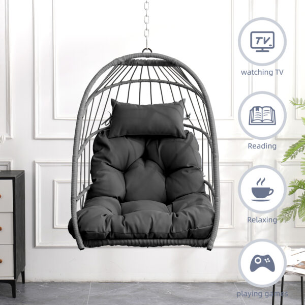 8eabf435512f4661a9117e5db689998a_1675d67e8d016aabd618ad9f1bf07fca Outdoor garden rattan egg swing chair hanging chair PE hanging chair gray