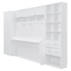 Queen Size Murphy Bed Wall Bed with Closet , Drawers and Shelves, White