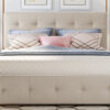 Upholstered Platform Bed with 2 Drawers and 1 Twin XL Trundle,  Linen Fabric, Queen Size - Dark Beige