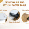 31-inch white marble-textured pentagonal coffee table - wooden triangular base, with a load-bearing capacity of 250 pounds, sturdy and durable, suitable for use in living rooms, cafes,.W1151138529