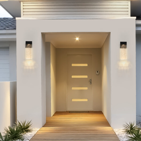 906de2cdbf394a3a81cfc54216b42e4e_20230809_93e8c63a6c36a4398c0b766f9c7745ac Outdoor Waterproof Transparent LED Crystal Wall Lamp Supports Multiple Types of Light Bulbs -12W Per Lamp (2 pack)