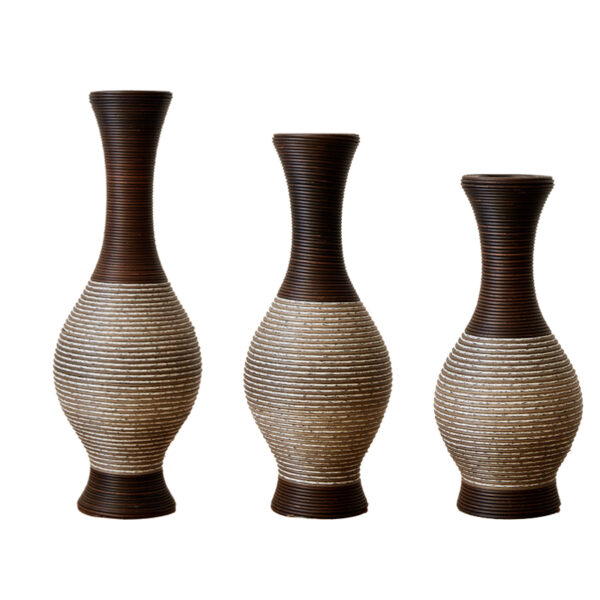 91ceee1239d7436e861199caef4b74c8_15a243152384b143c454e7a174e8f1b8 Desktop Vase, Brown Decorative Floor Vase, Classic and Neat Floor Vase, High Independent Flower Stand, Artificial Vine Vase, PVC Floor Vase, Home Decoration Flower Stand Set of 3 pieces