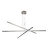 48" Modern LED Chandelier - Geometric 3-Arm Design, Adjustable Hanging, Sleek Metal Finish for Dining Room, Living Room & Office
