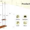 70" Industrial Coat Rack, Solid Wood & Silver Stainless Steel Clothing Rack, Double Layer Hanger for Coats, Hats, Bags, Shoes, Vintage Wood Grain (34.6" Wide)