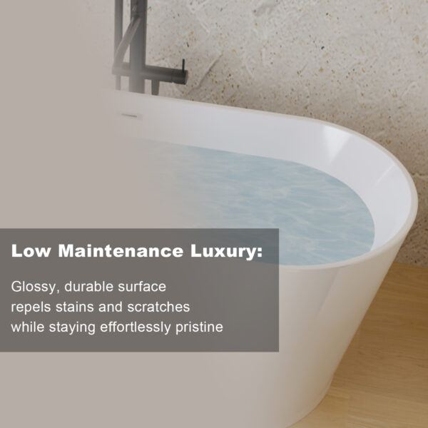 9276520e57a24bbc8c00590dba7e1c1e_b1e46c1737c3cf3ecca403f4921c24bf 67" Acrylic Freestanding Bathtub, stand alone bathroom tub, Glossy White, Toe-tap Chrome Drain, cUPC Certified