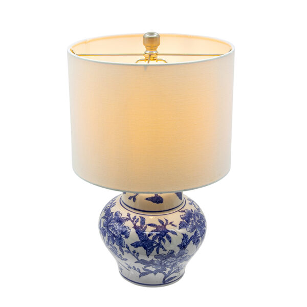 93d7ed594d27448a977cbddf58fdf93e_2d7eb12d0f5daff7df5b59131fd4f447 D12x19.3" Blue and White Ceramic Vase Lamp