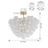 23.6-Inch Gold Ceiling Pendant Light with Threaded Clear Glass Globe Shade – Ideal for Living Room, Dining Room, Kitchen (Non Adjustable Height, No Bulbs)