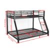 Metal Twin Bunk bed for Kids and Adults , With Safety Guardrail and Ladder , Black
