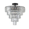 (Same as W1340110374/L5011) 20" Black Crystal Chandelier Ceiling Light, Modern Luxury 10-Light Flush Mount Light Fixture, Elegant Home Lighting for Living Room, Dining Room, Bedroom (No Bulbs)