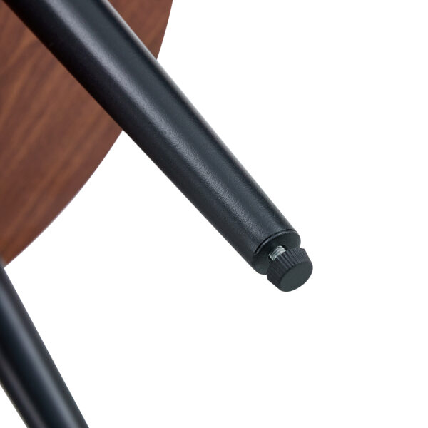 9513c464dfd84dac8bc648580deb75cb_d3bd3808e637336e291c34cfb1678579 Modern Round Coffee Table - Annular Texture, Durable and Robust With a Diameter of 23.6 inches.Exquisite Suction Molding Process,Walnut Color Pattern Design,Black Sprayed Metal Leg.