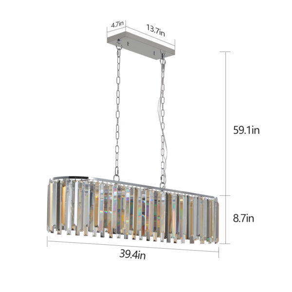 (Same as W1340P189407/L5018) Modern Oval Crystal ceiling chandelier Luxury Home Decor Light Fixture (No Bulbs)