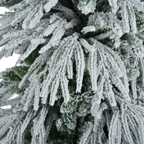 9649f89a786e41f3812cb7728164870b_e5381dc280995592487b894f13c16923 7.5FT Pre-Lit Spruce Snow Flocked Christmas Tree, Artificial Hinged Xmas Tree with 350 Multi-Color LED Lights, 8 Flashing Modes &1389 Snow Branch Tips, Holiday Office Home Décor
