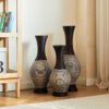 Desktop Vase, Brown Decorative Floor Vase, Classic and Neat Floor Vase, High Independent Flower Stand, Artificial Vine Vase, PVC Floor Vase, Home Decoration Flower Stand Set of 3 pieces