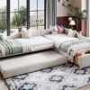 Upholstered Double Twin Size Daybed with Trundle and Drawer, Beige(Expected Arrival Time: 6.27)